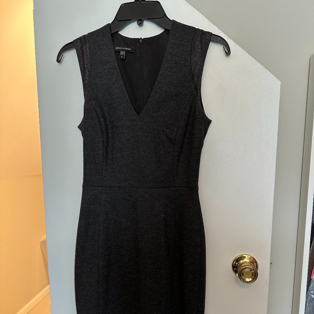 Judith & Charles dark grey wool shift dress - Size 0